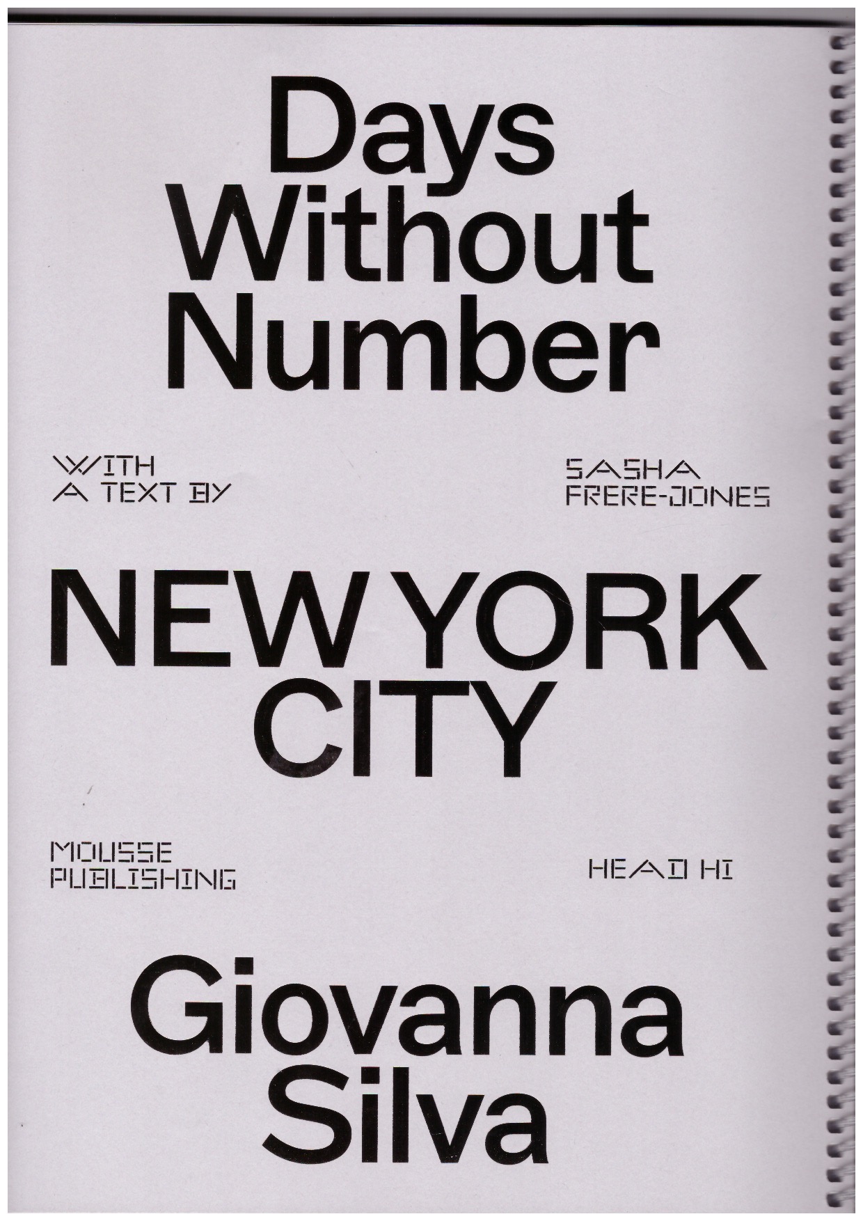 SILVA, Giovanna - Giovanna Silva. Days Without Number